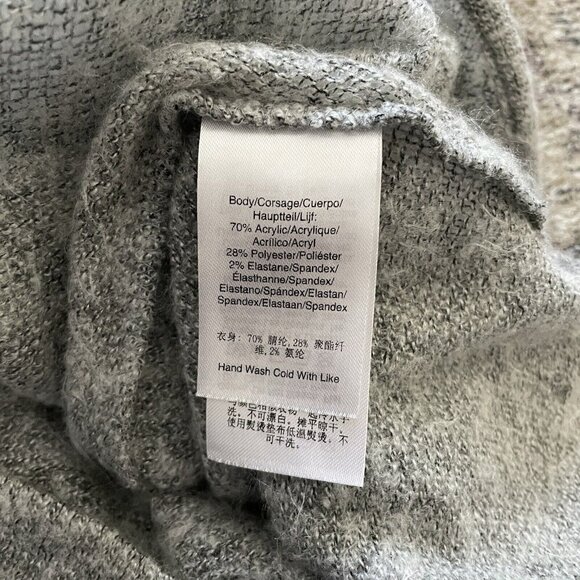 DKNY Womens Knit Sweater Top Sz S Gray Sheer Drape Lightweight Minimal Boat Neck - Picture 5 of 10